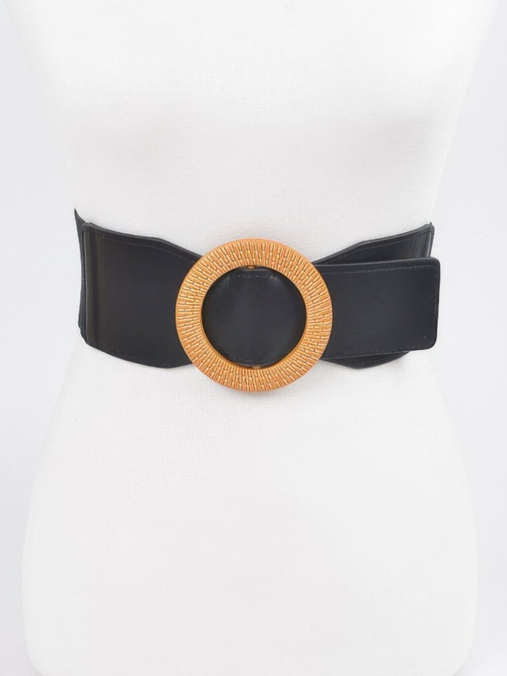 Oversized Round Buckle Plus Size Elastic Belt